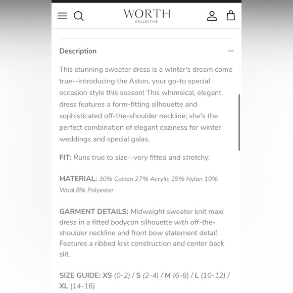 Aston Bow Front Maxi Sweater Dress in Ivory - Small NWOT - Picture 8 of 9